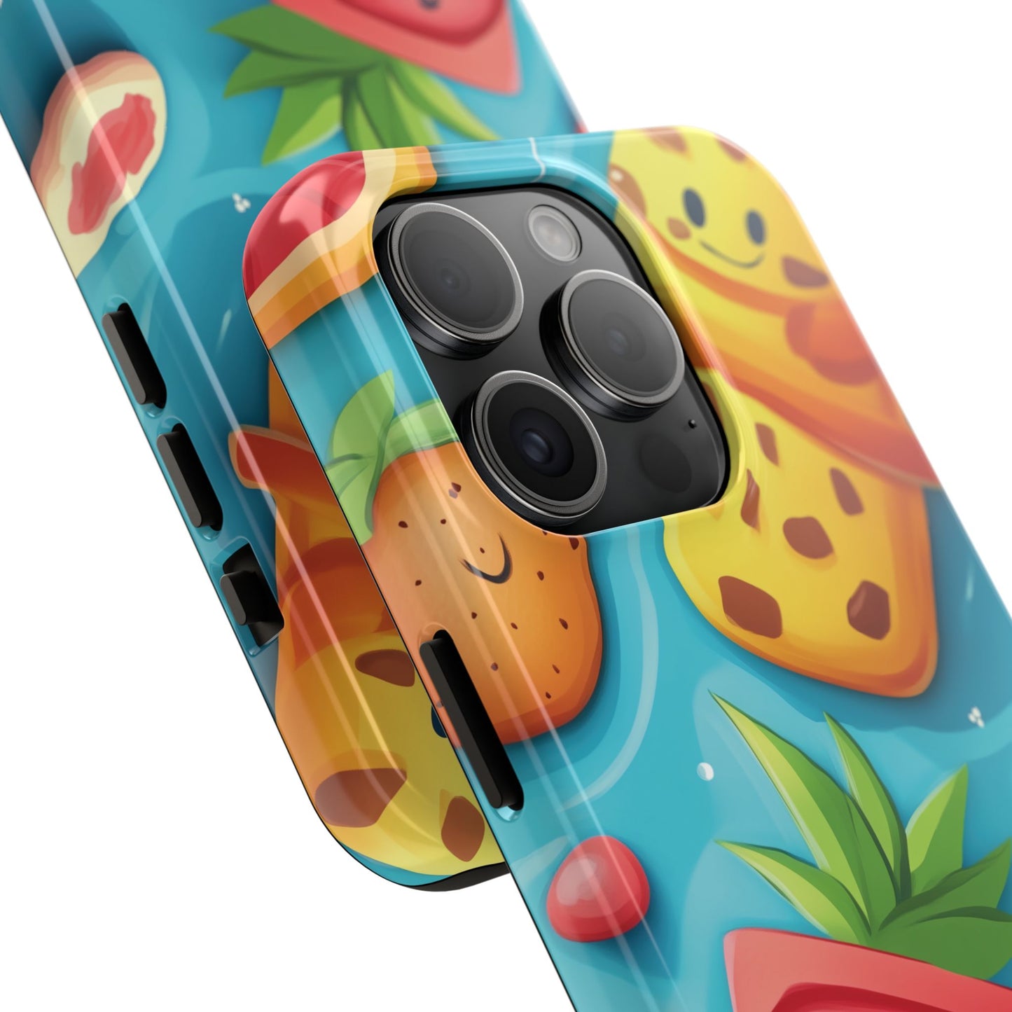 Cute Fruit Phone Case with Cartoon Design, Tough iPhone Cover, Fun Smartphone Accessory, Gift for Kids, Summer Vibes, Quirky Tech Decor