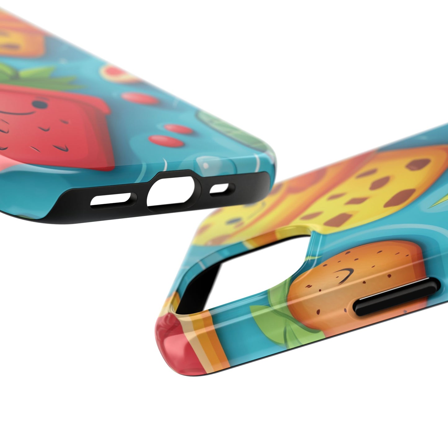 Cute Fruit Phone Case with Cartoon Design, Tough iPhone Cover, Fun Smartphone Accessory, Gift for Kids, Summer Vibes, Quirky Tech Decor