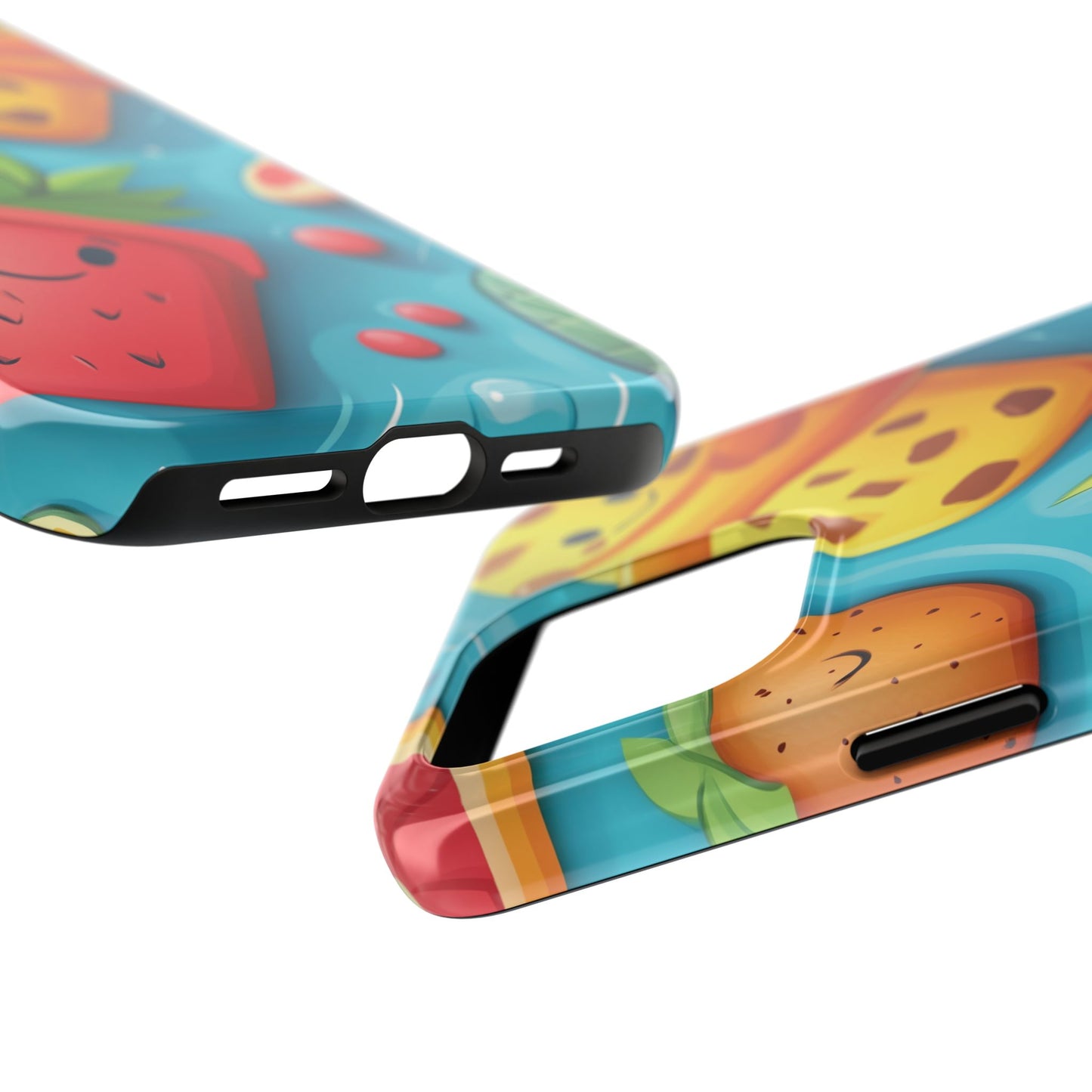 Cute Fruit Phone Case with Cartoon Design, Tough iPhone Cover, Fun Smartphone Accessory, Gift for Kids, Summer Vibes, Quirky Tech Decor
