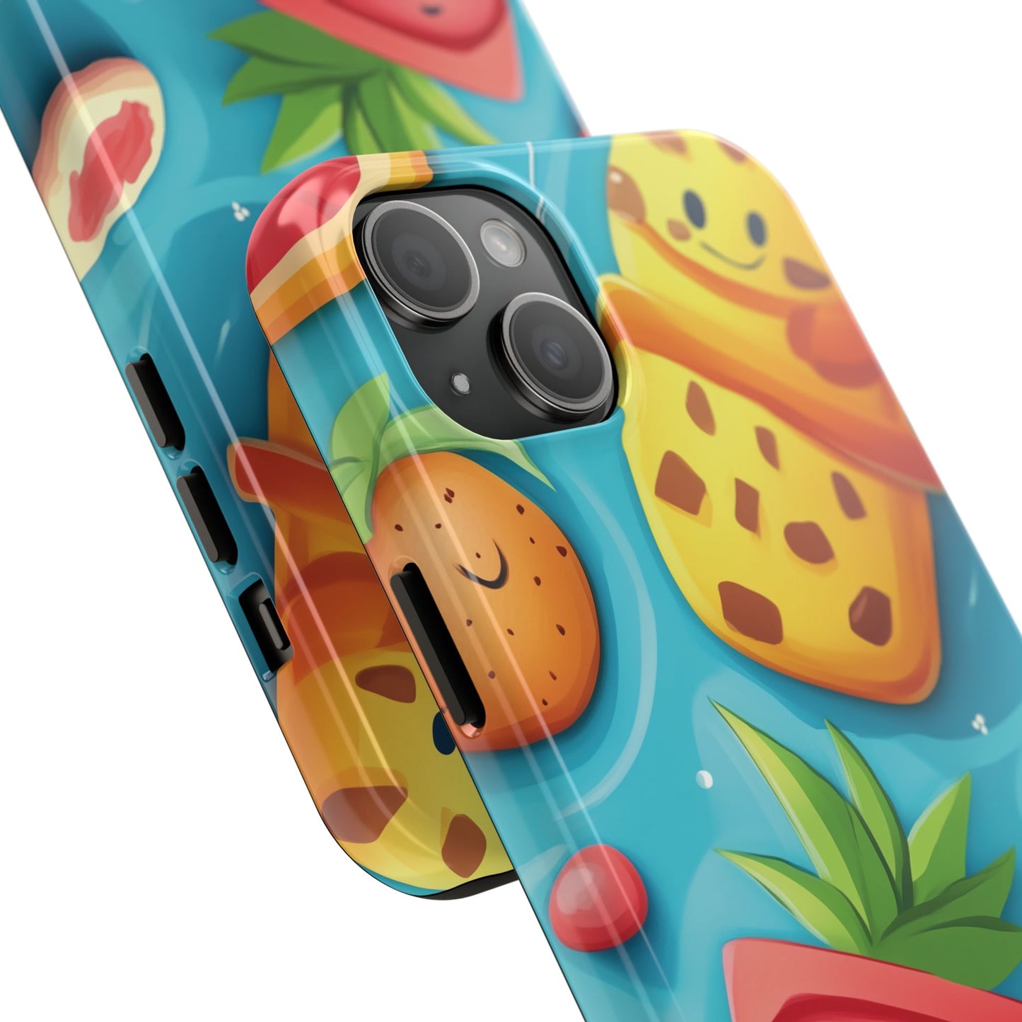 Cute Fruit Phone Case with Cartoon Design, Tough iPhone Cover, Fun Smartphone Accessory, Gift for Kids, Summer Vibes, Quirky Tech Decor