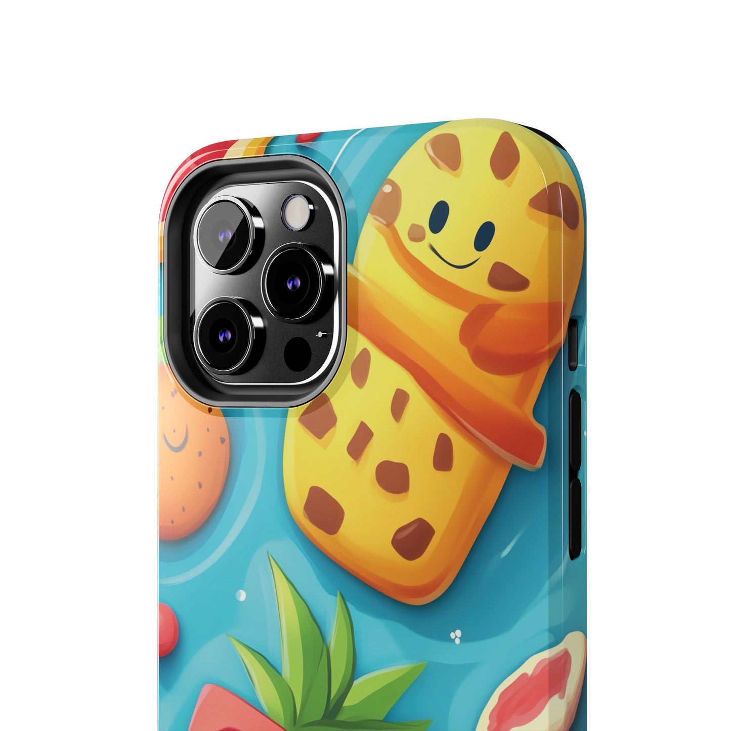 Cute Fruit Phone Case with Cartoon Design, Tough iPhone Cover, Fun Smartphone Accessory, Gift for Kids, Summer Vibes, Quirky Tech Decor