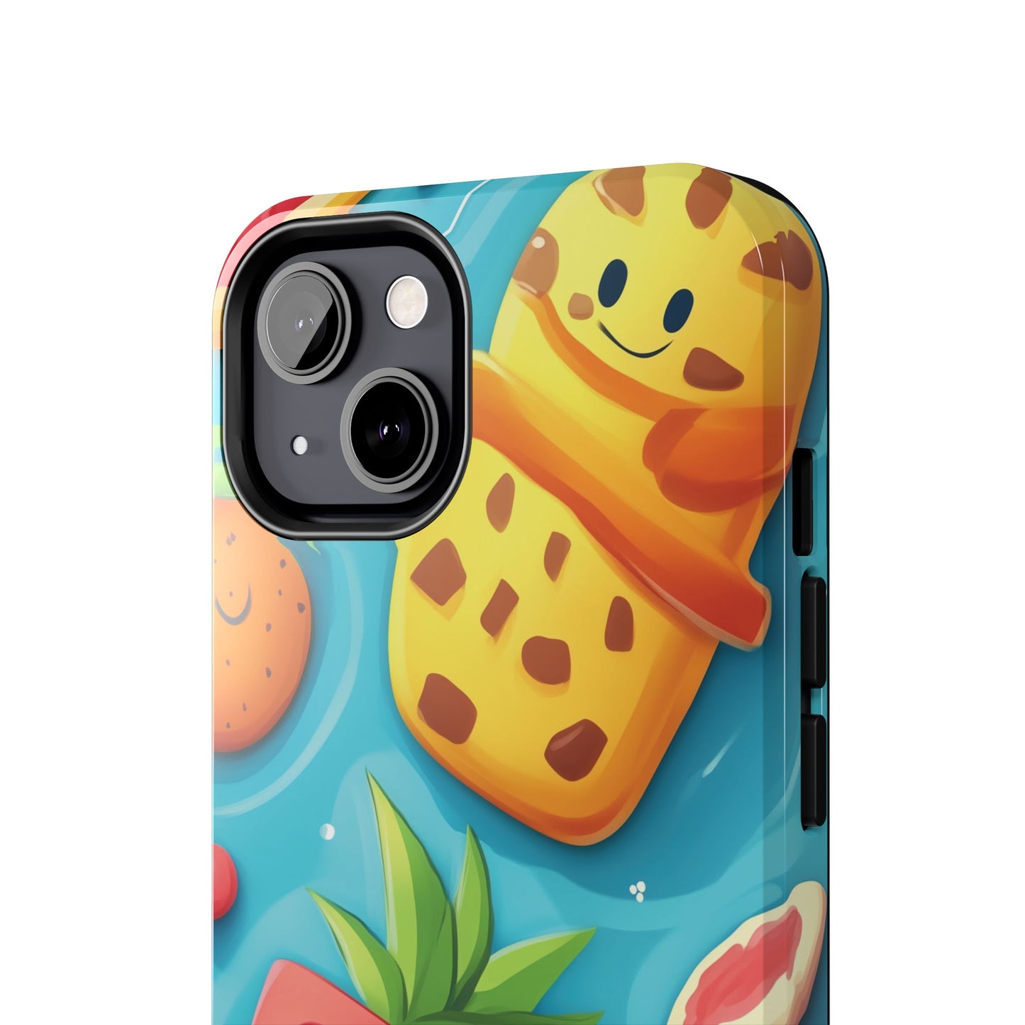 Cute Fruit Phone Case with Cartoon Design, Tough iPhone Cover, Fun Smartphone Accessory, Gift for Kids, Summer Vibes, Quirky Tech Decor
