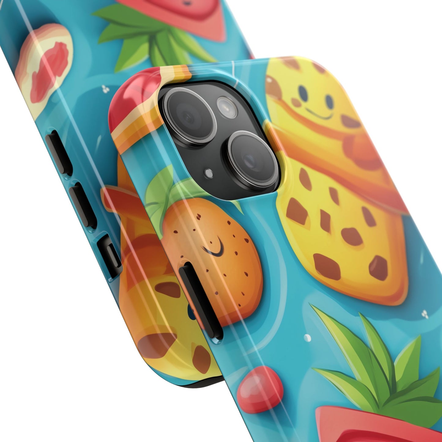 Cute Fruit Phone Case with Cartoon Design, Tough iPhone Cover, Fun Smartphone Accessory, Gift for Kids, Summer Vibes, Quirky Tech Decor