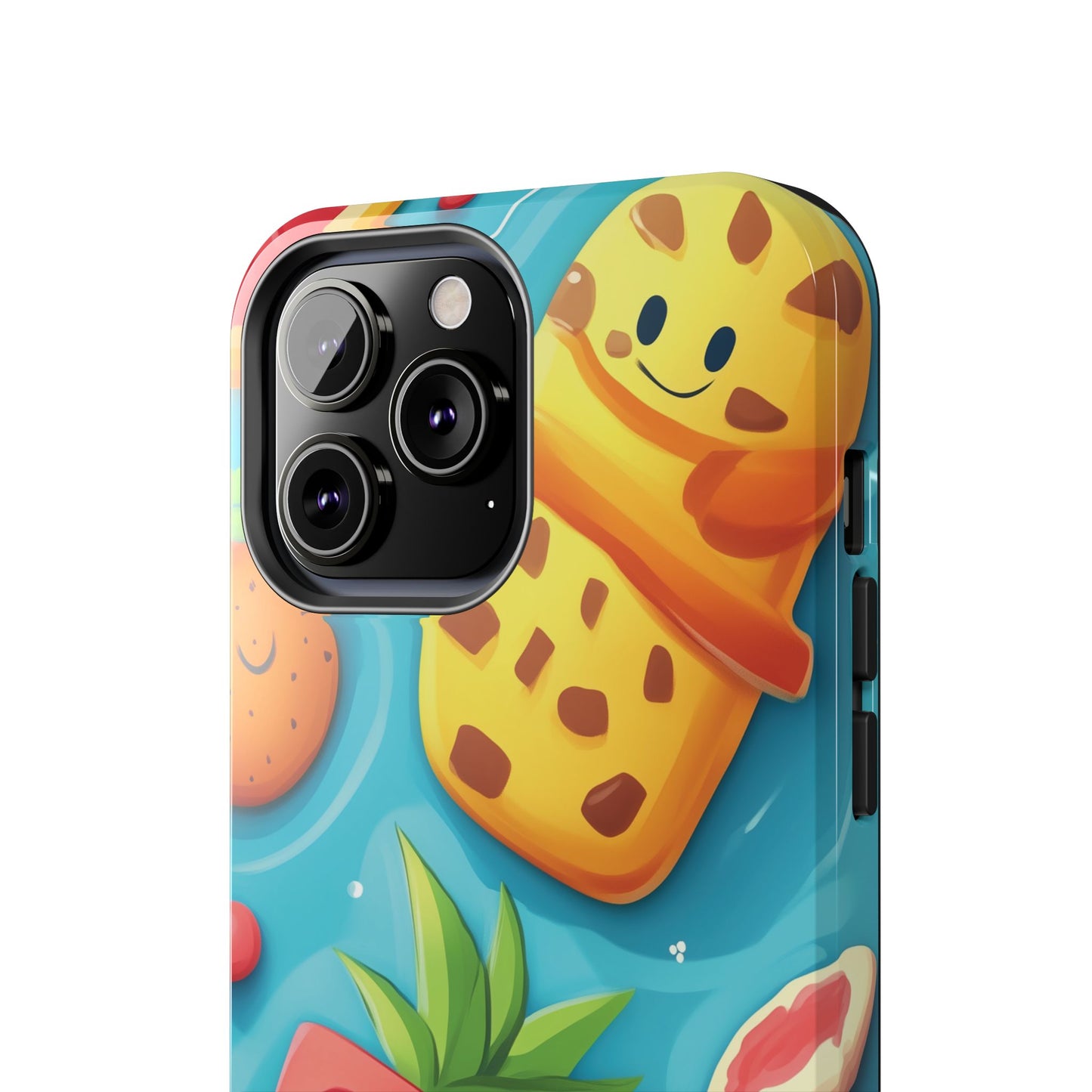 Cute Fruit Phone Case with Cartoon Design, Tough iPhone Cover, Fun Smartphone Accessory, Gift for Kids, Summer Vibes, Quirky Tech Decor