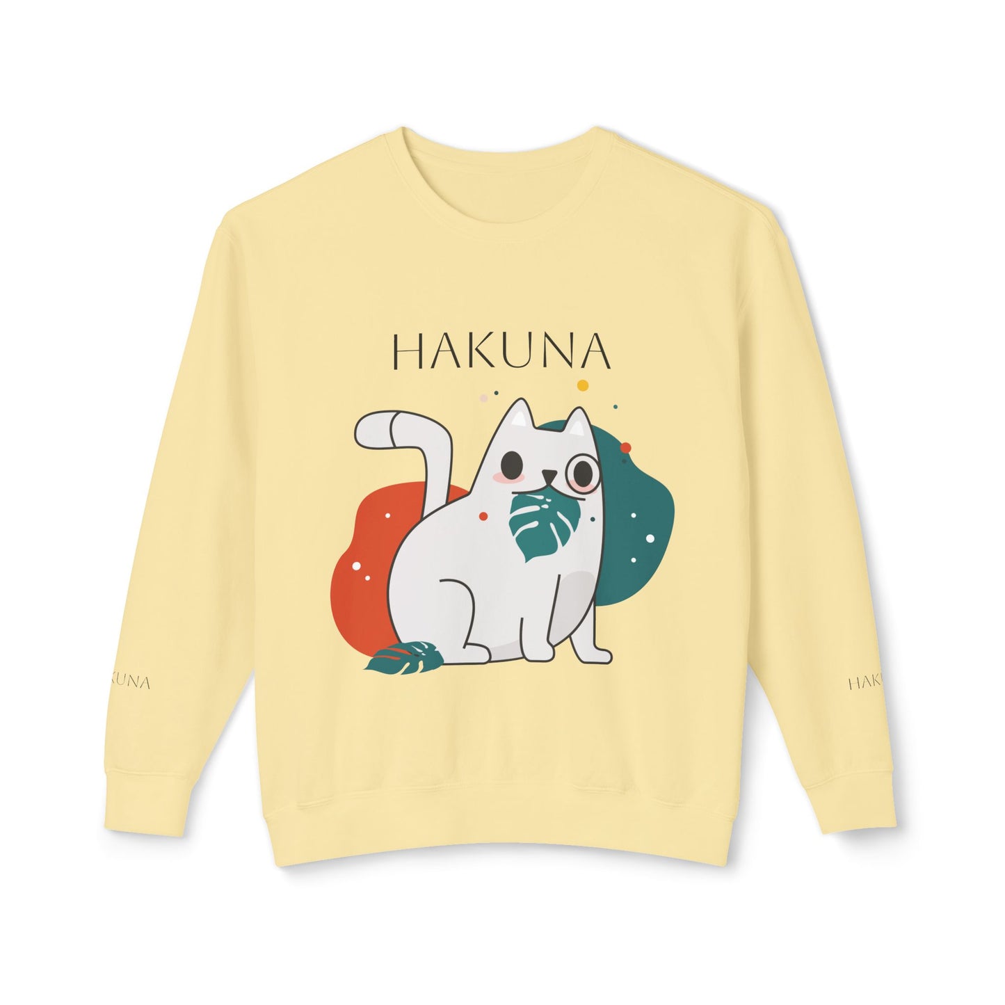 Hakuna Matata Cat Sweatshirt, Unisex Crewneck Pullover, Lightweight Casual Top, Funny Cat Gift, Perfect for Pet Lovers