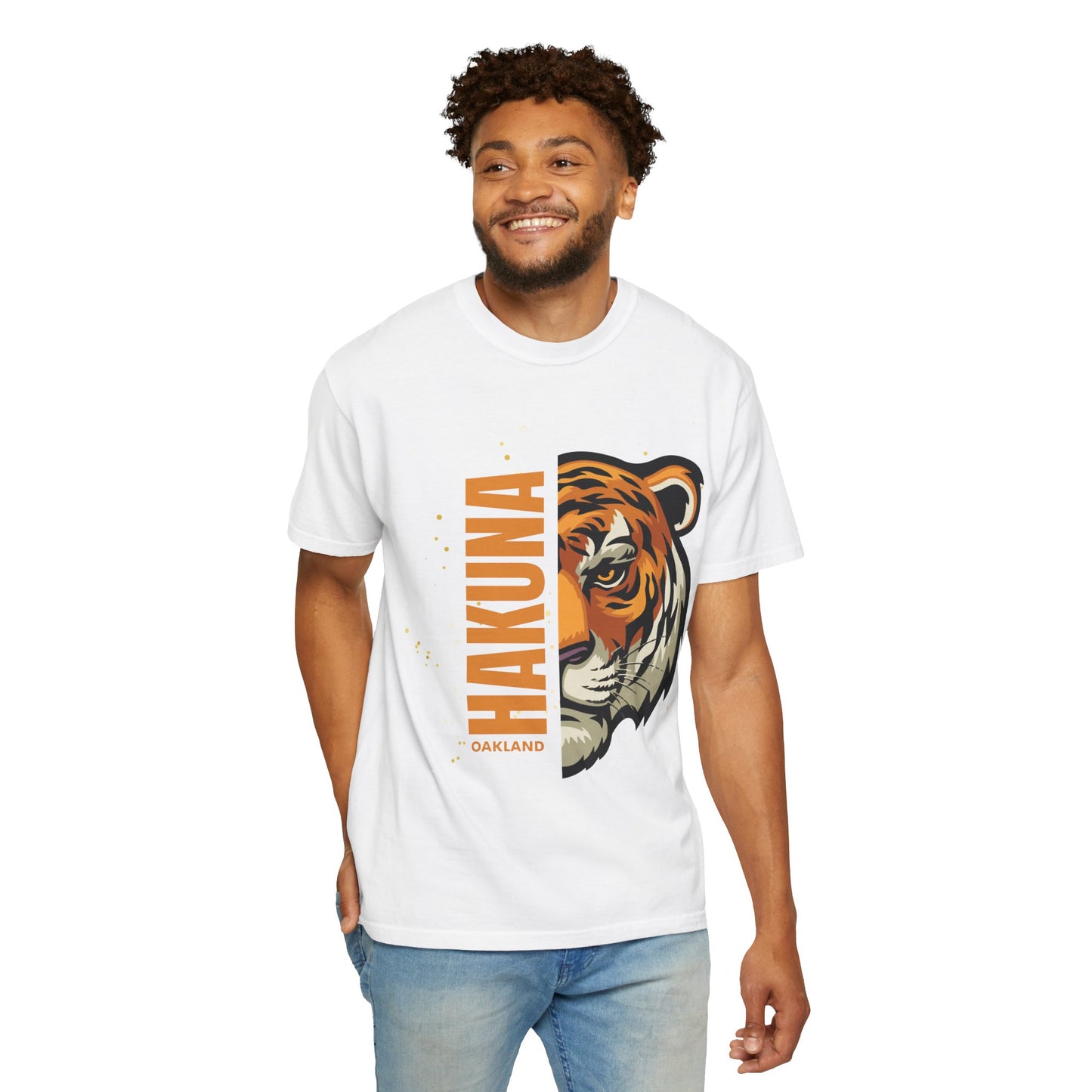 Hakuna Matata Unisex Garment-Dyed T-Shirt | Casual Wear, Tiger Graphic Tee, Gift for Animal Lovers, Eco-Friendly Shirt, Everyday Apparel