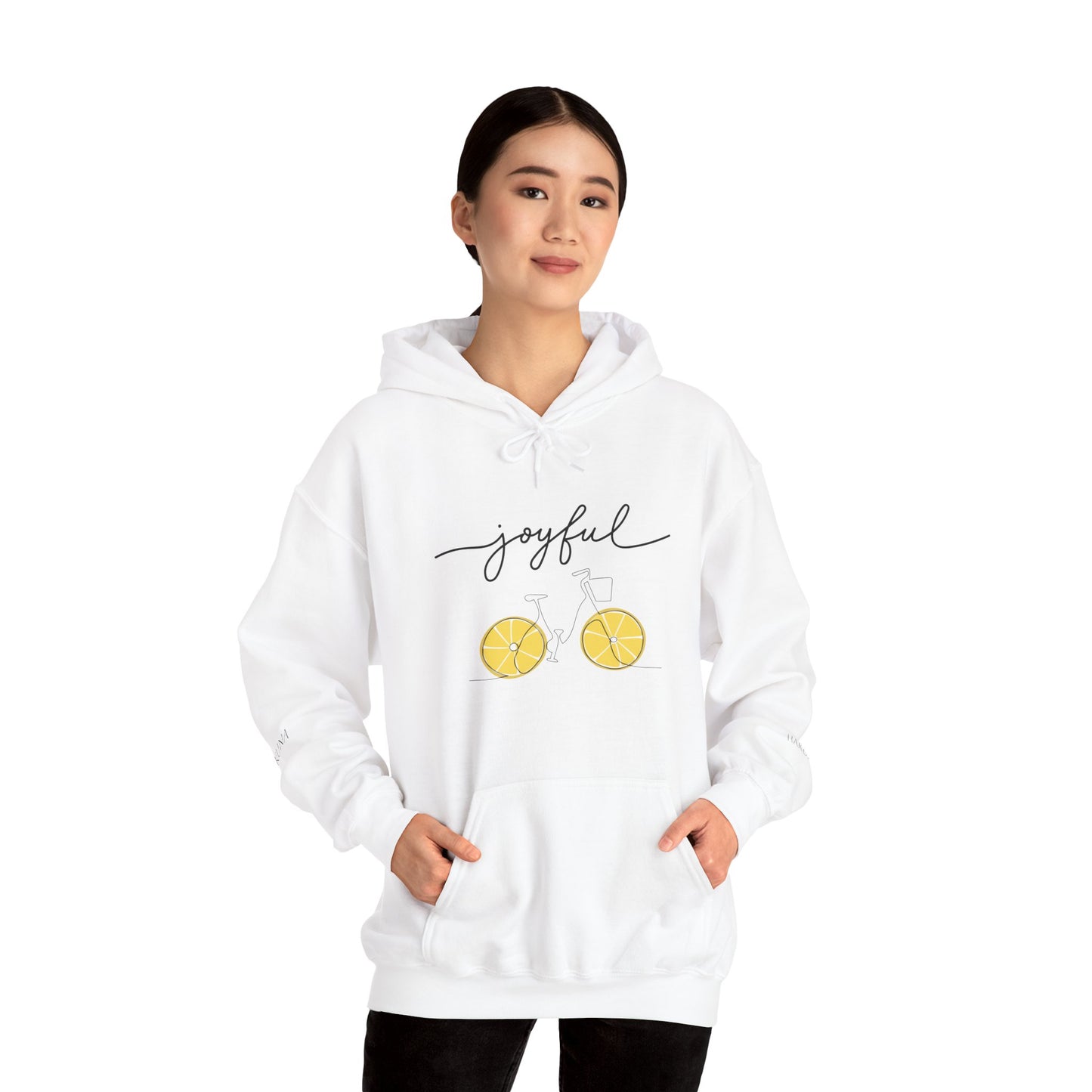 Joyful Lemon Unisex Hooded Sweatshirt, Graphic Sweatshirt, Casual Wear, Gift for Friends, Summer Style, Comfortable Pullover