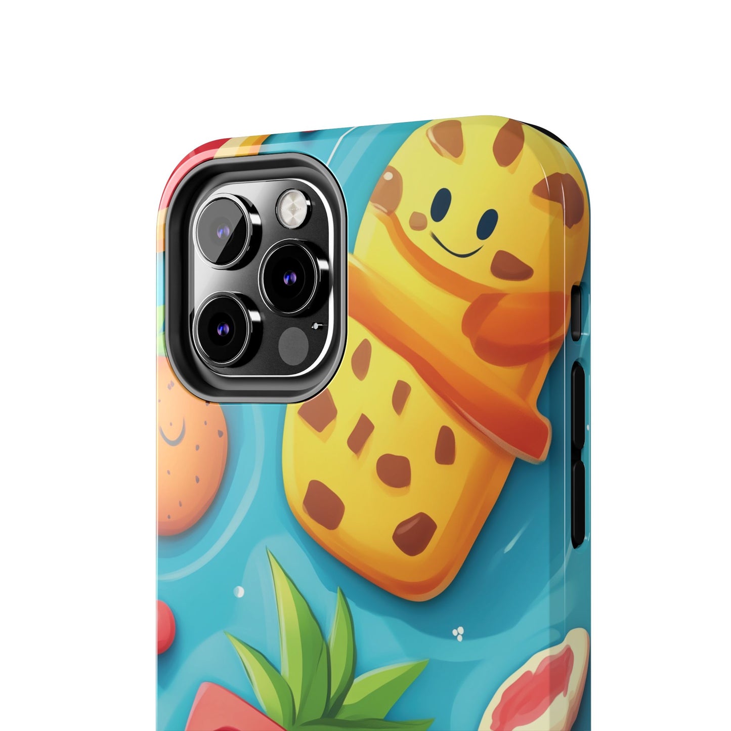 Cute Fruit Phone Case with Cartoon Design, Tough iPhone Cover, Fun Smartphone Accessory, Gift for Kids, Summer Vibes, Quirky Tech Decor