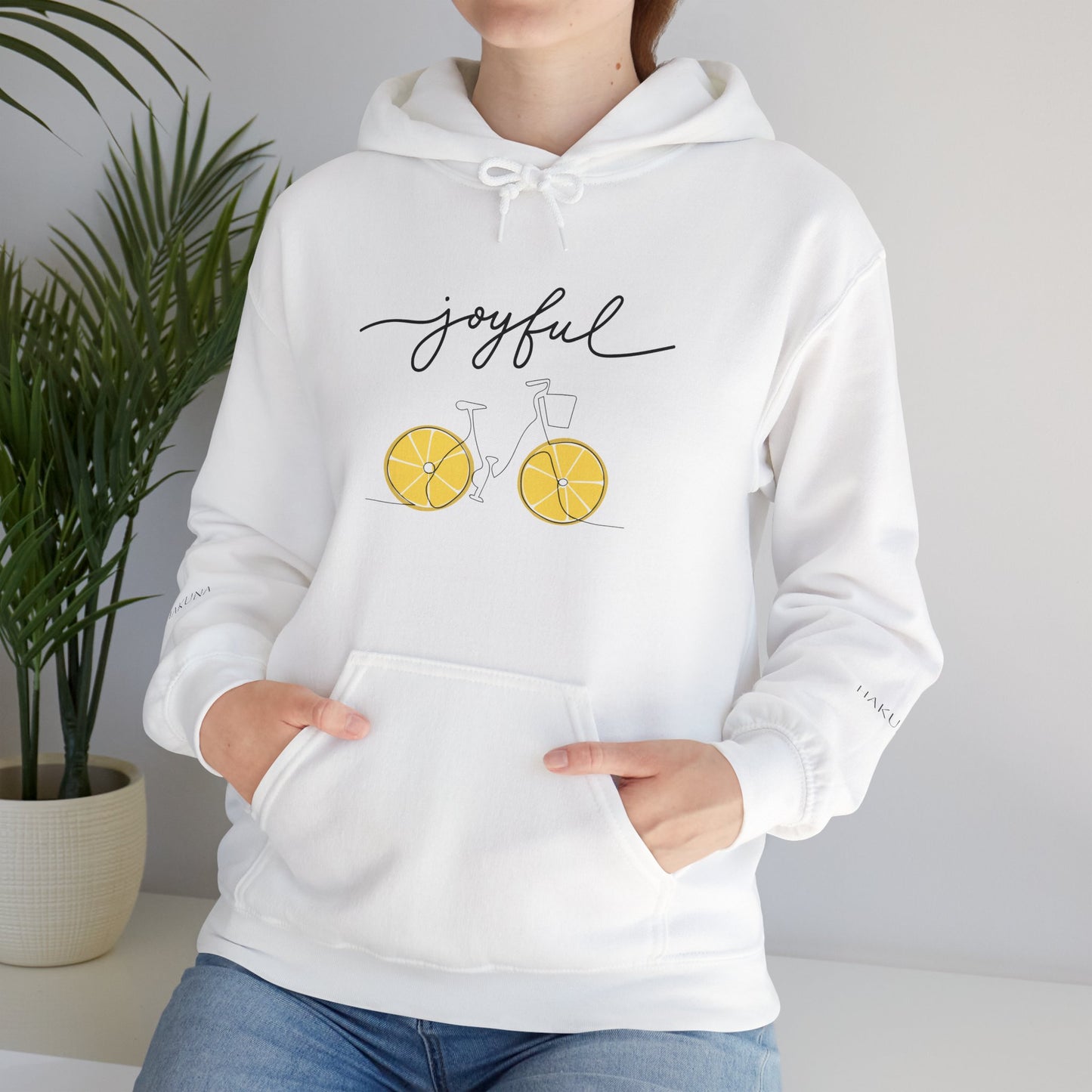 Joyful Lemon Unisex Hooded Sweatshirt, Graphic Sweatshirt, Casual Wear, Gift for Friends, Summer Style, Comfortable Pullover