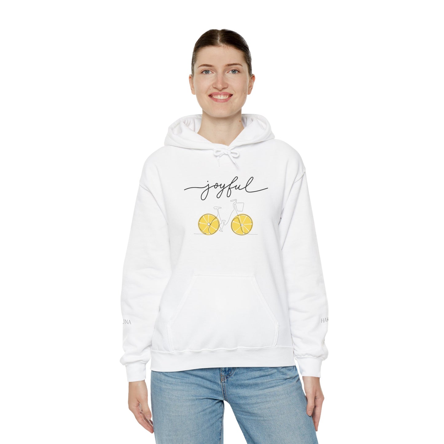 Joyful Lemon Unisex Hooded Sweatshirt, Graphic Sweatshirt, Casual Wear, Gift for Friends, Summer Style, Comfortable Pullover