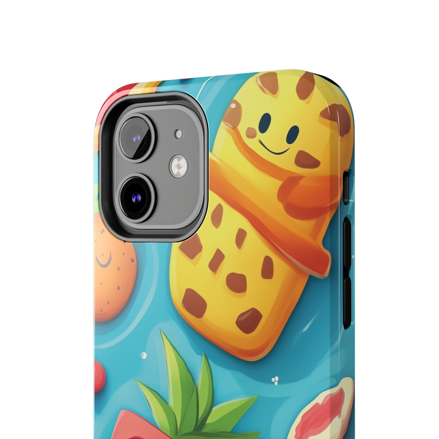 Cute Fruit Phone Case with Cartoon Design, Tough iPhone Cover, Fun Smartphone Accessory, Gift for Kids, Summer Vibes, Quirky Tech Decor