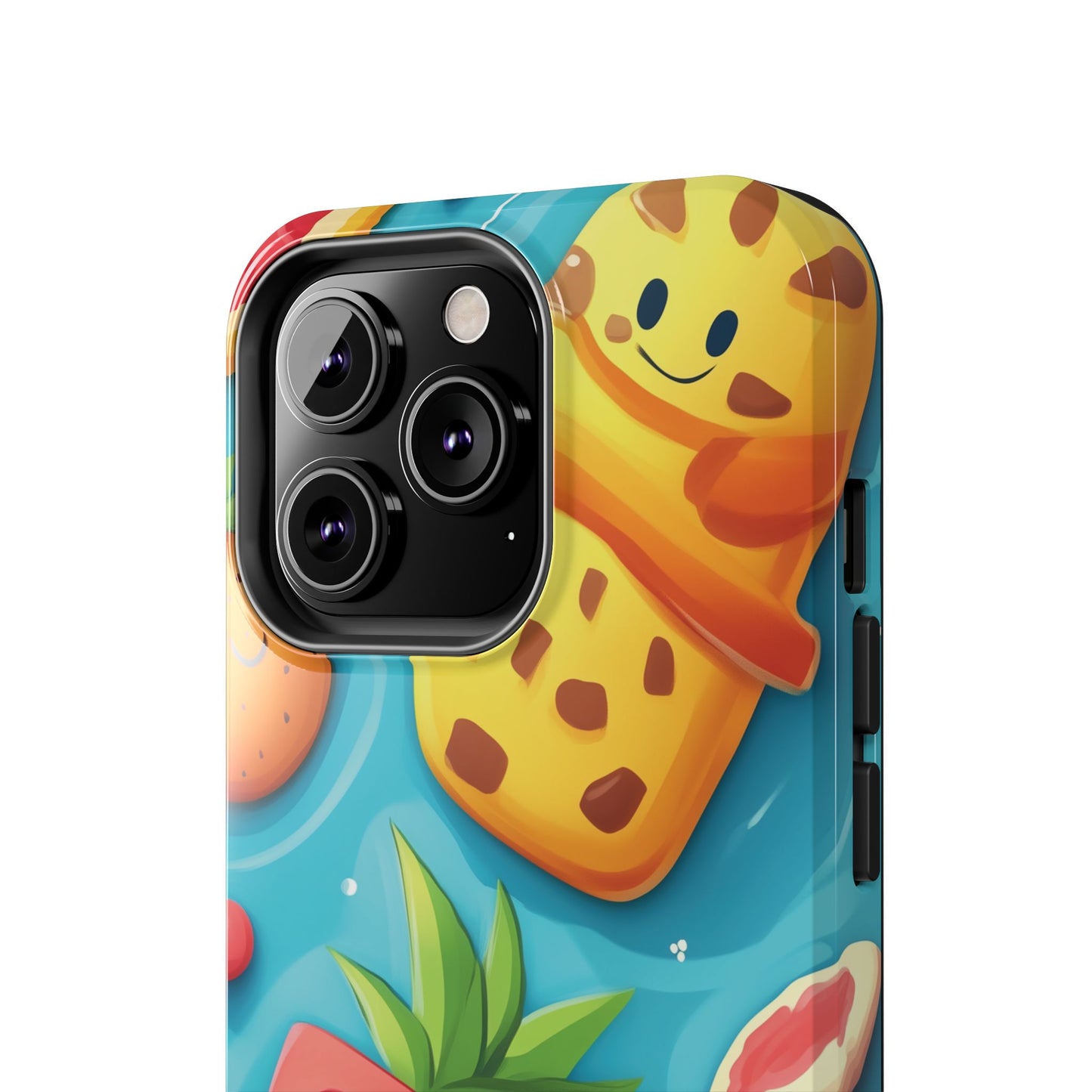 Cute Fruit Phone Case with Cartoon Design, Tough iPhone Cover, Fun Smartphone Accessory, Gift for Kids, Summer Vibes, Quirky Tech Decor