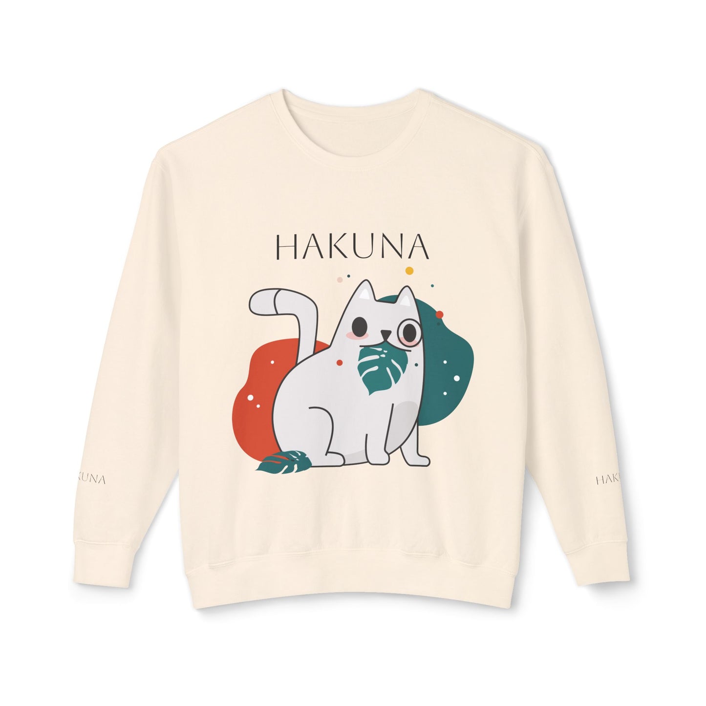 Hakuna Matata Cat Sweatshirt, Unisex Crewneck Pullover, Lightweight Casual Top, Funny Cat Gift, Perfect for Pet Lovers
