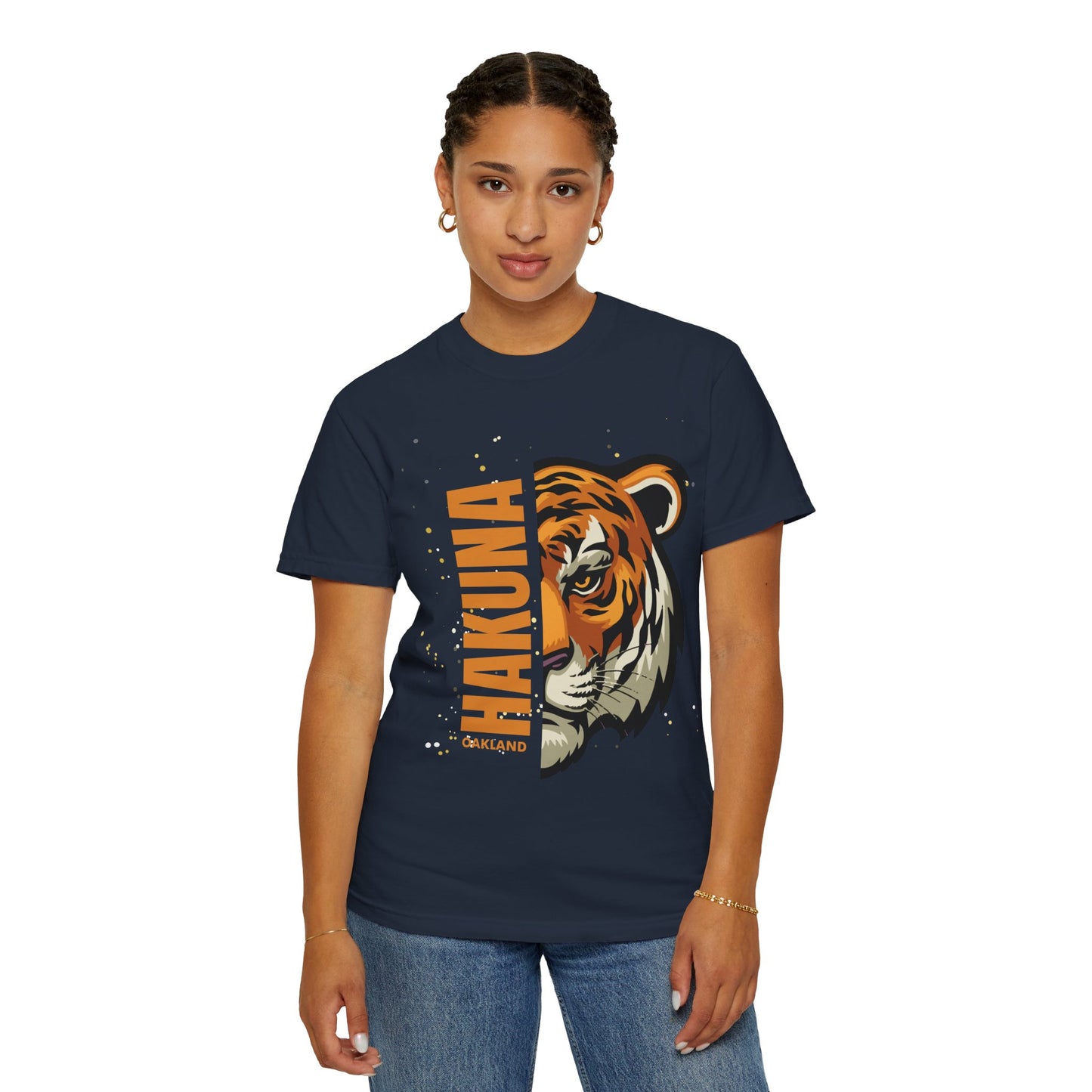 Hakuna Matata Unisex Garment-Dyed T-Shirt | Casual Wear, Tiger Graphic Tee, Gift for Animal Lovers, Eco-Friendly Shirt, Everyday Apparel