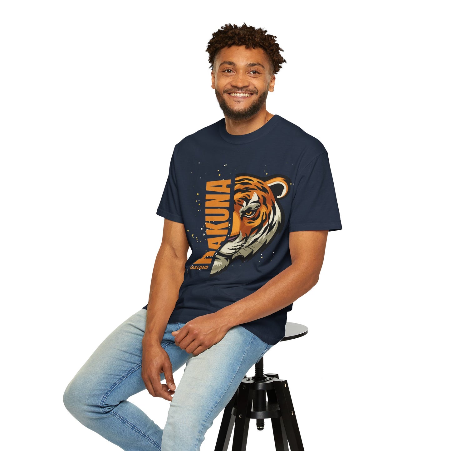 Hakuna Matata Unisex Garment-Dyed T-Shirt | Casual Wear, Tiger Graphic Tee, Gift for Animal Lovers, Eco-Friendly Shirt, Everyday Apparel