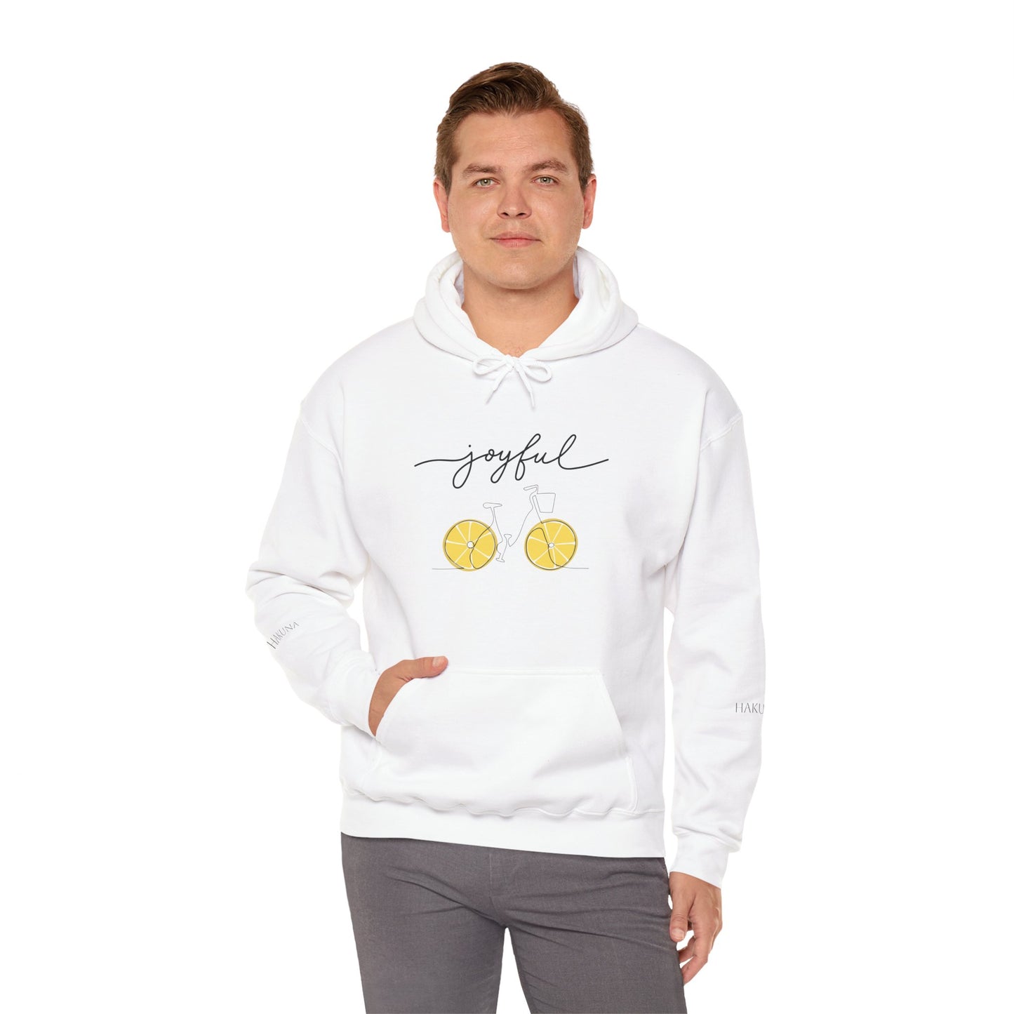 Joyful Lemon Unisex Hooded Sweatshirt, Graphic Sweatshirt, Casual Wear, Gift for Friends, Summer Style, Comfortable Pullover