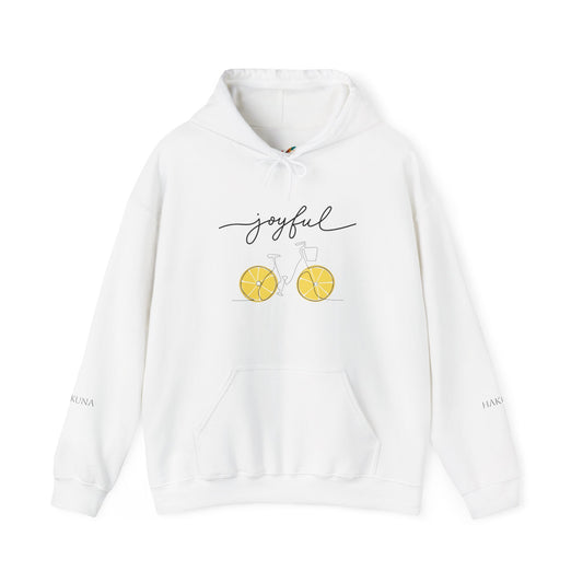 Joyful Lemon Unisex Hooded Sweatshirt, Graphic Sweatshirt, Casual Wear, Gift for Friends, Summer Style, Comfortable Pullover