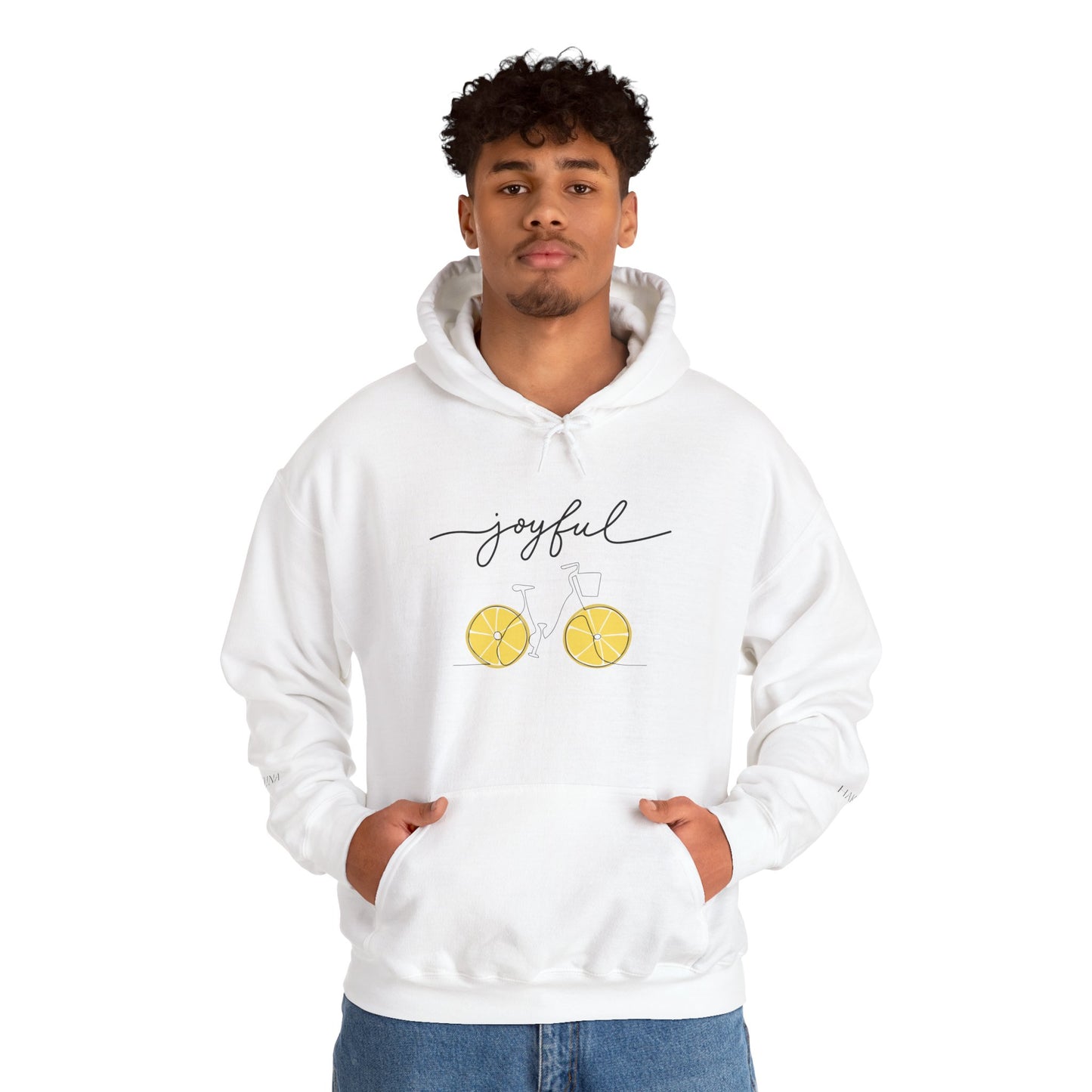 Joyful Lemon Unisex Hooded Sweatshirt, Graphic Sweatshirt, Casual Wear, Gift for Friends, Summer Style, Comfortable Pullover