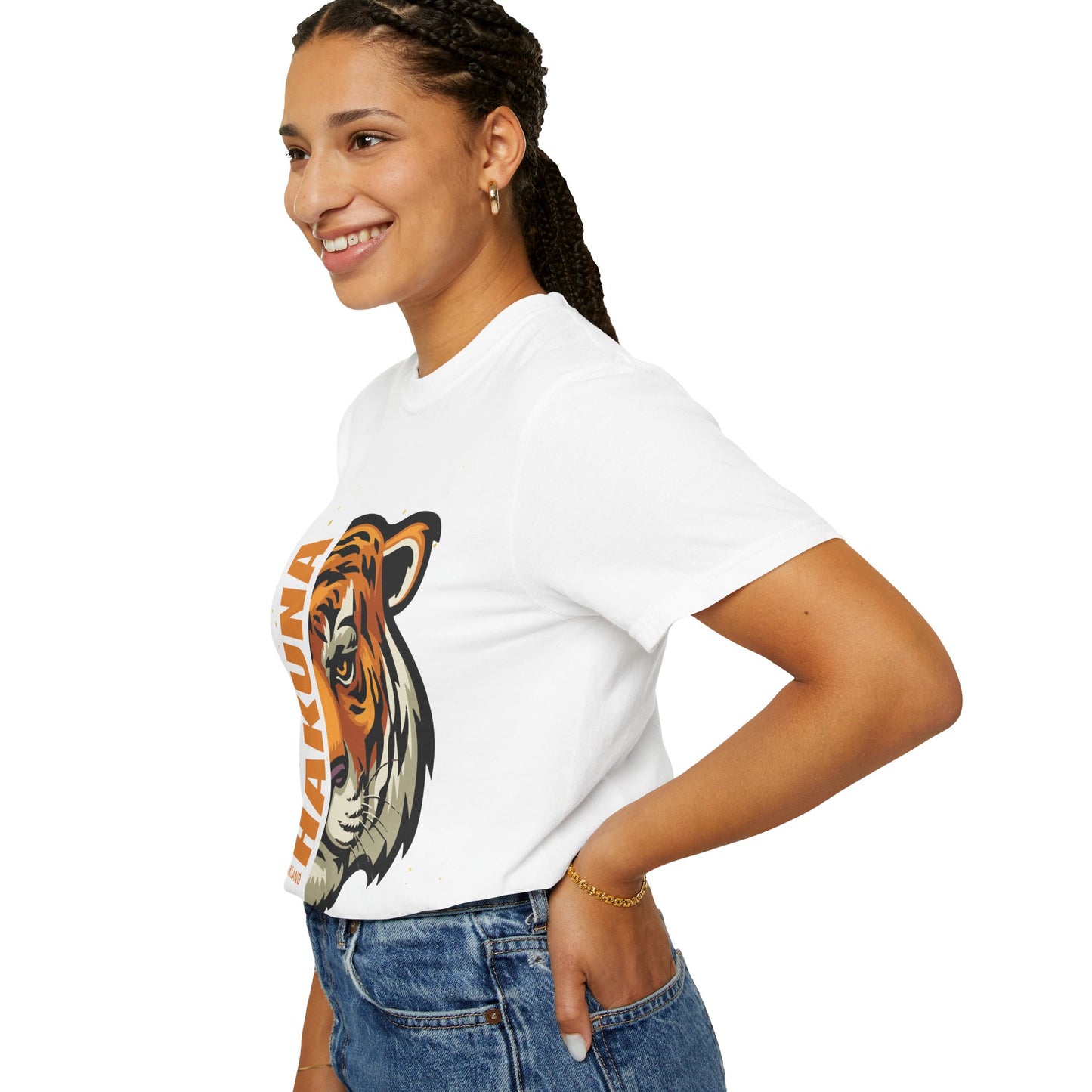 Hakuna Matata Unisex Garment-Dyed T-Shirt | Casual Wear, Tiger Graphic Tee, Gift for Animal Lovers, Eco-Friendly Shirt, Everyday Apparel
