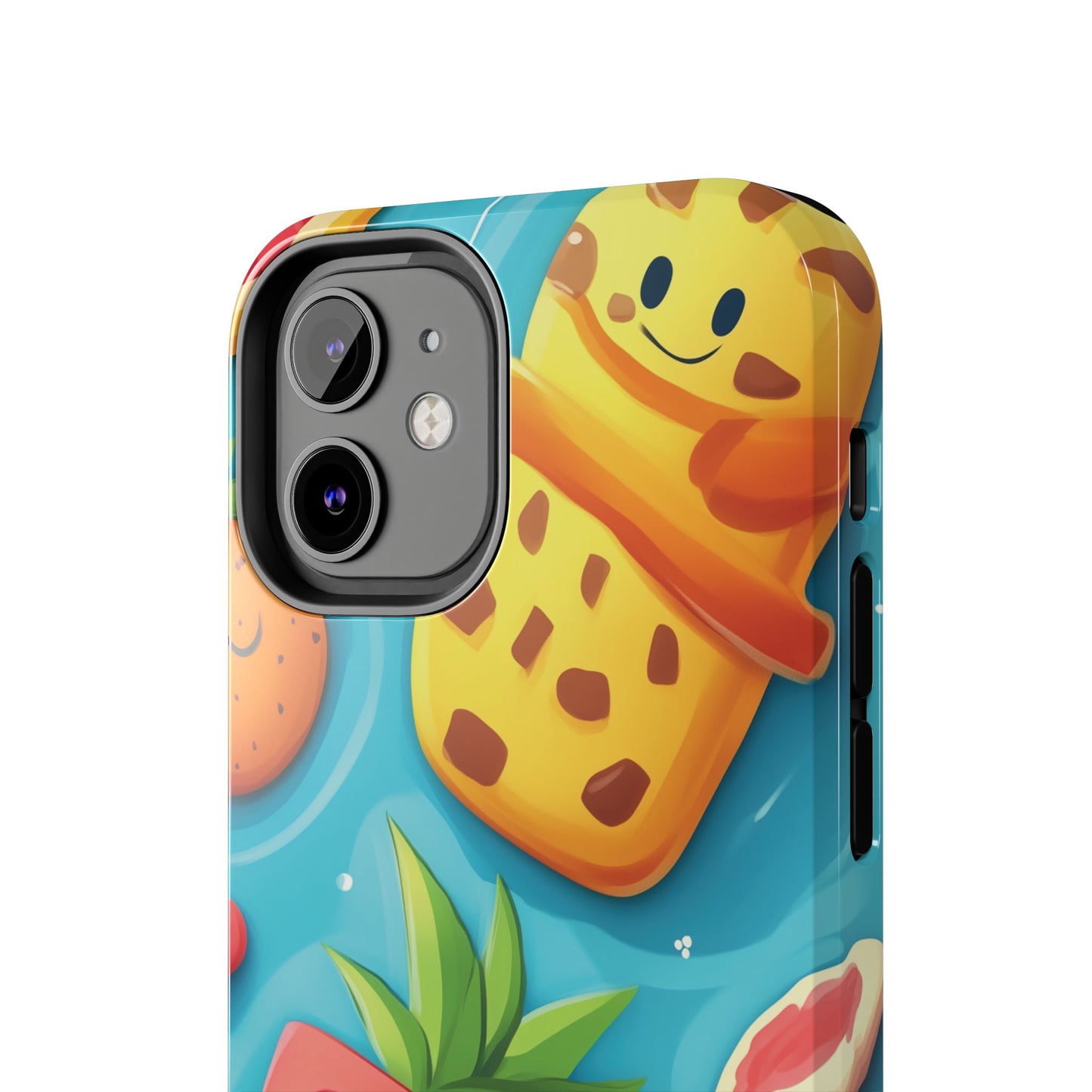 Cute Fruit Phone Case with Cartoon Design, Tough iPhone Cover, Fun Smartphone Accessory, Gift for Kids, Summer Vibes, Quirky Tech Decor