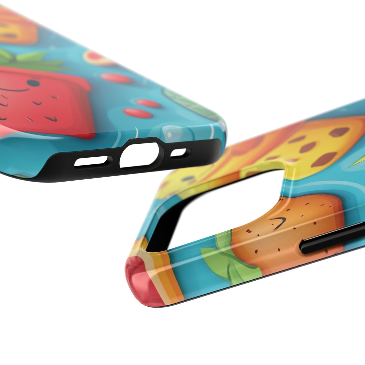 Cute Fruit Phone Case with Cartoon Design, Tough iPhone Cover, Fun Smartphone Accessory, Gift for Kids, Summer Vibes, Quirky Tech Decor