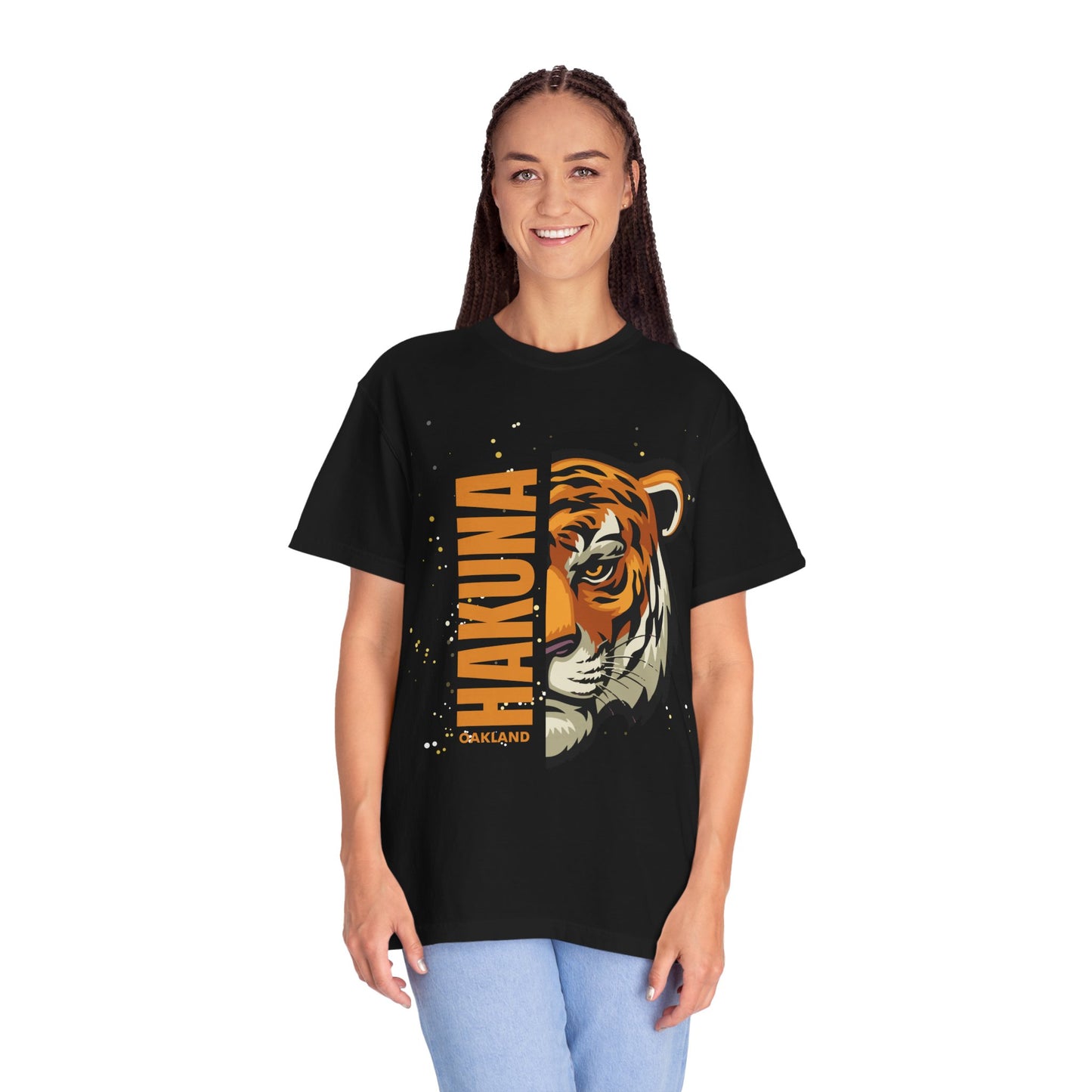 Hakuna Matata Unisex Garment-Dyed T-Shirt | Casual Wear, Tiger Graphic Tee, Gift for Animal Lovers, Eco-Friendly Shirt, Everyday Apparel